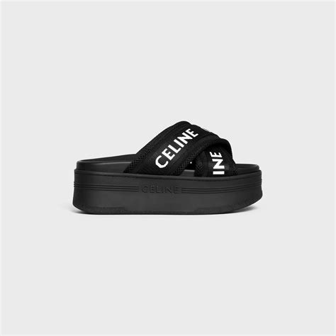 celine block slide|CELINE BLOCK SLIDE in MESH & TEXTILE.